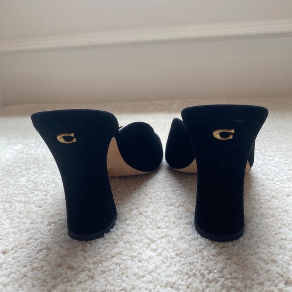 Coach Laurence Black Suede Heels Size 6.5 - Picture 4 of 7